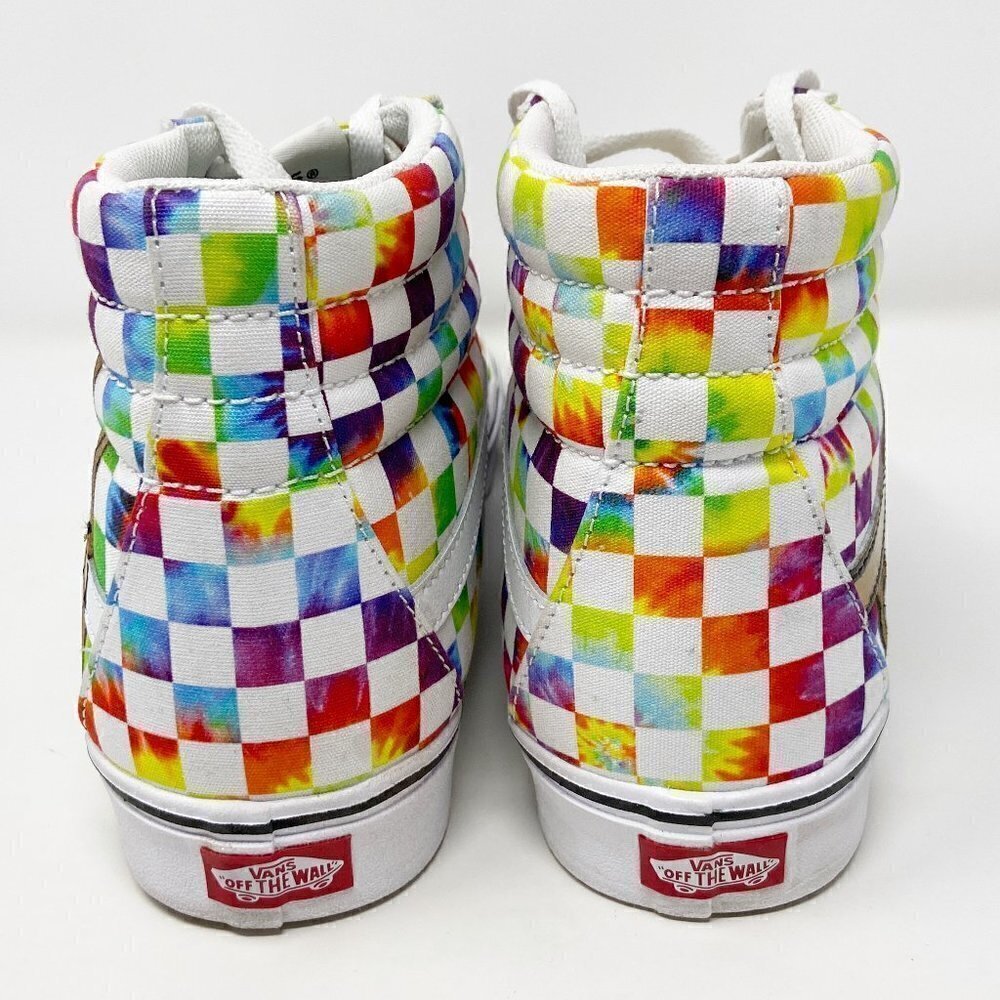 VANS | Customized Unique Tie Dye Checkerboard SK8-HI High Tops 12 Mens - Picture 8 of 15